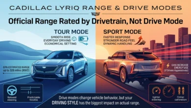 do the driving modes in cadillac lyriq offer different ranges or battery usages?